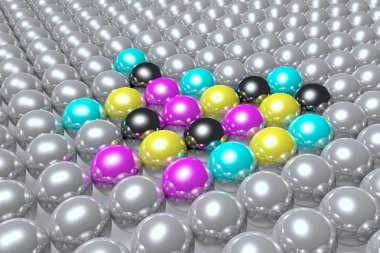 3D Cmyk (camgöbeği, macenta, sarı, siyah) illüstrasyon - off-set baskı vb gibi konulara için büyük.