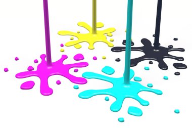 3D Cmyk (camgöbeği, macenta, sarı, siyah) illüstrasyon - off-set baskı vb gibi konulara için büyük.