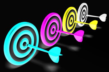 3D Cmyk (camgöbeği, macenta, sarı, siyah) illüstrasyon - off-set baskı vb gibi konulara için büyük.