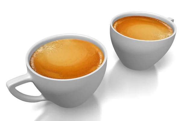 Kaffeetassen Isoliert Auf Weißem Hintergrund — Stockfoto