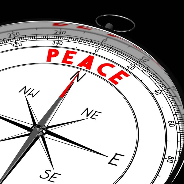 Πυξίδα Εικονογράφηση Ειρήνη — Φωτογραφία Αρχείου