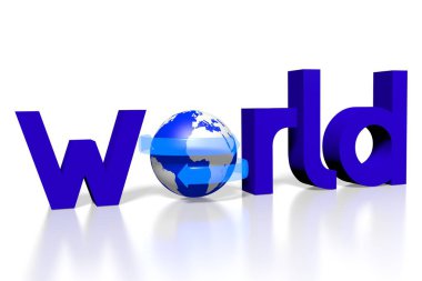 3D Dünya / Internet kavramı, beyaz arka plan