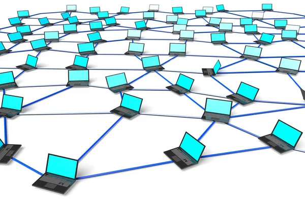 노트북 주제에 그레이트 네트워크 인터넷 — 스톡 사진