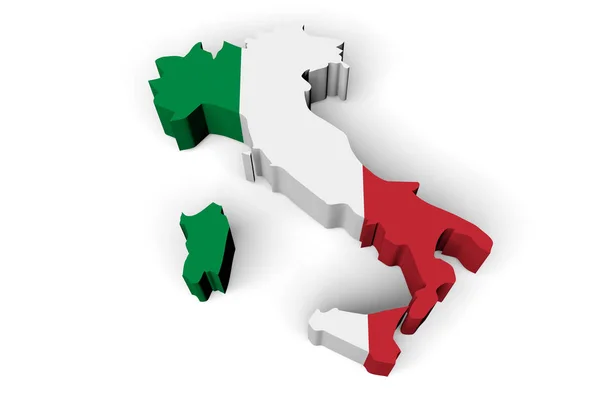Χάρτη Της Χώρας Και Σημαία Ιταλία — Φωτογραφία Αρχείου