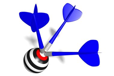 3D Dart illüstrasyon, beyaz arka plan