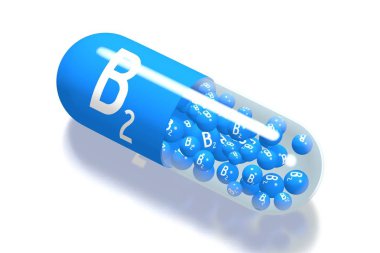 B2 vitamini kavramı - 3d çizim