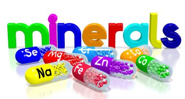 Mineraller kavramı - renkli hapları