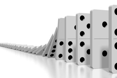 3D beyaz Domino illüstrasyon