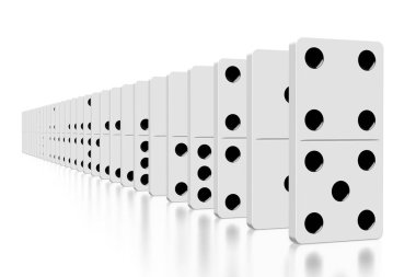 3D beyaz Domino illüstrasyon
