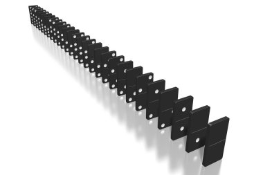 3D siyah Domino illüstrasyon