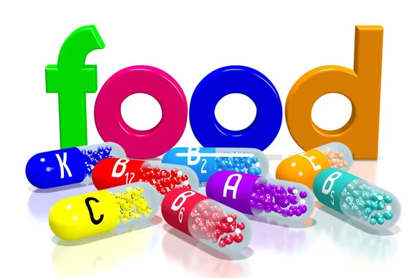 Concept Alimentaire Pilules Colorées — Photo