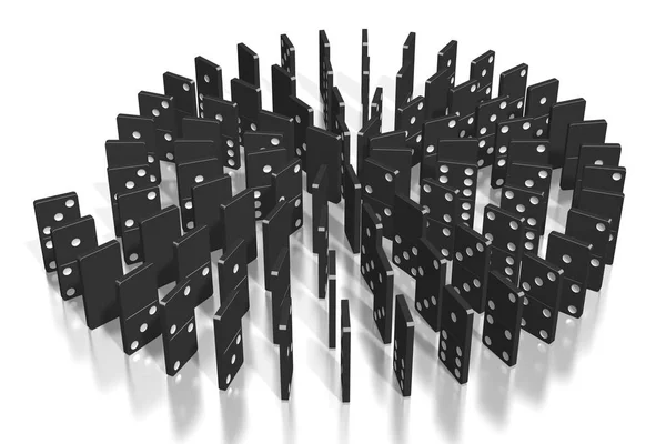 Domino Nero Illustrazione — Foto Stock