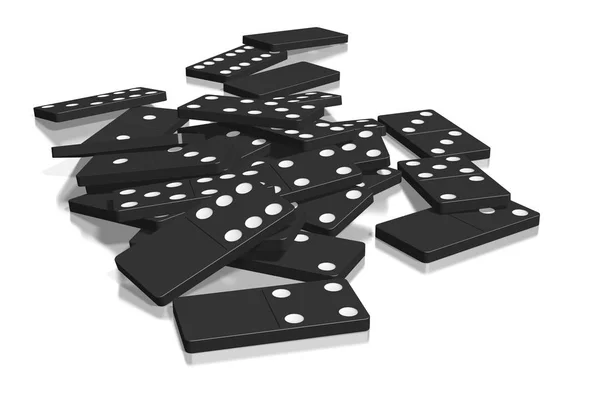 Domino Nero Illustrazione — Foto Stock