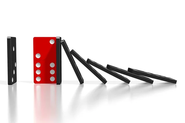 Black Red Dominoes Resistance Concept — Stock Photo, Image