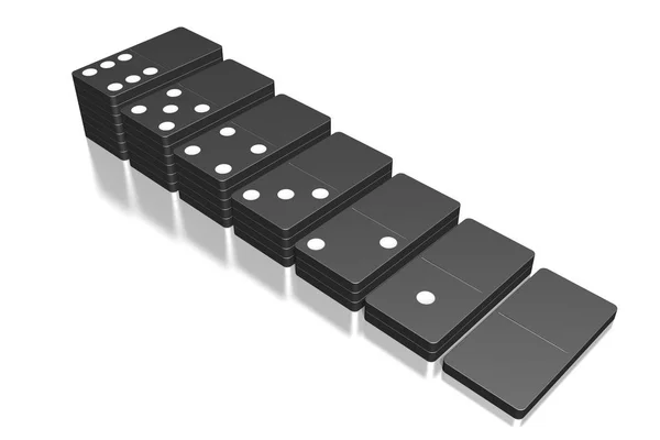 Domino Nero Illustrazione — Foto Stock