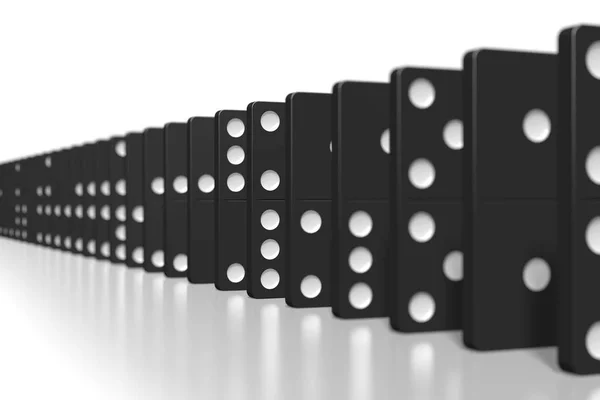 Zwarte Domino Selectieve Aandacht — Stockfoto