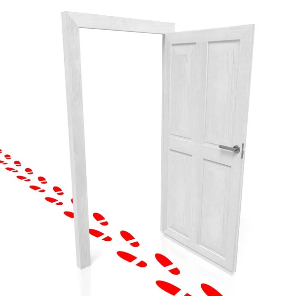 のドア 足跡の概念 — ストック写真