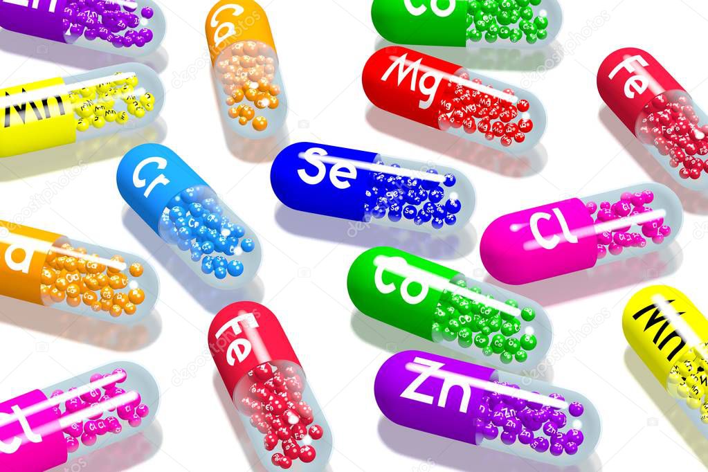 Vitamins concept - colorful pills