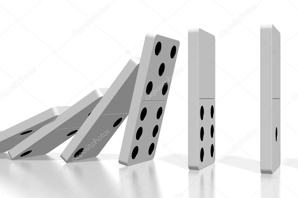 3D white dominoes illustration