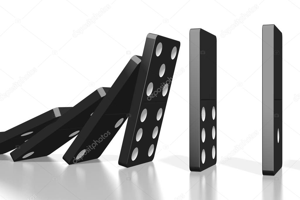 3D black dominoes illustration