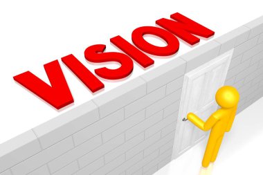 3D duvar, kapı - vizyon kavramı