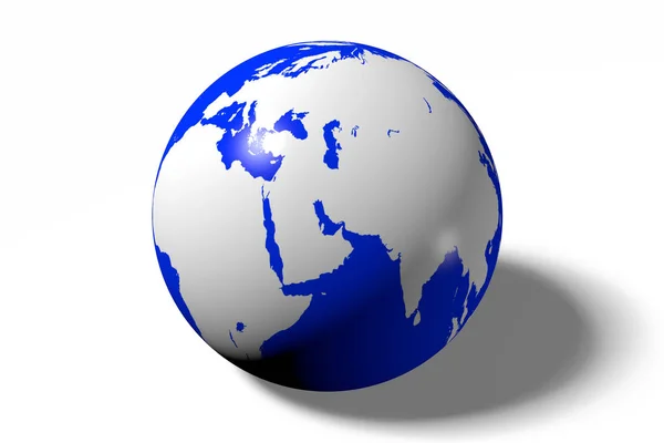 Jorden Globe Illustration Isolerad Vit Bakgrund — Stockfoto