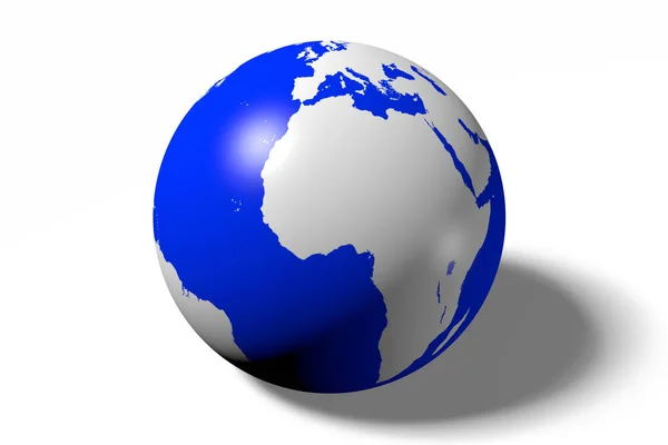 Aarde Globe Illustration Geïsoleerd Witte Achtergrond — Stockfoto