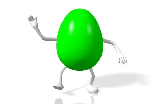 Easter Illustration Green Egg — Stock Photo, Image