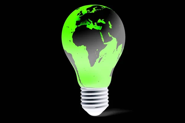 Ökologie Umwelt Illustration Erde Glühbirnenform — Stockfoto