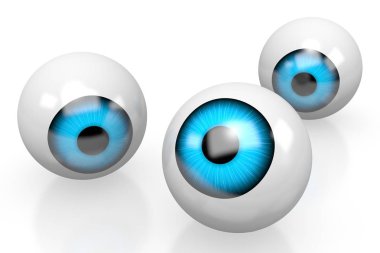 3d gözleri illüstrasyon izole beyaz arka plan üzerinde