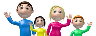 3d mutlu aile el dokuma
