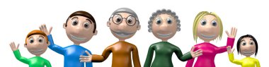 El dokuma 3d çok nesil aile