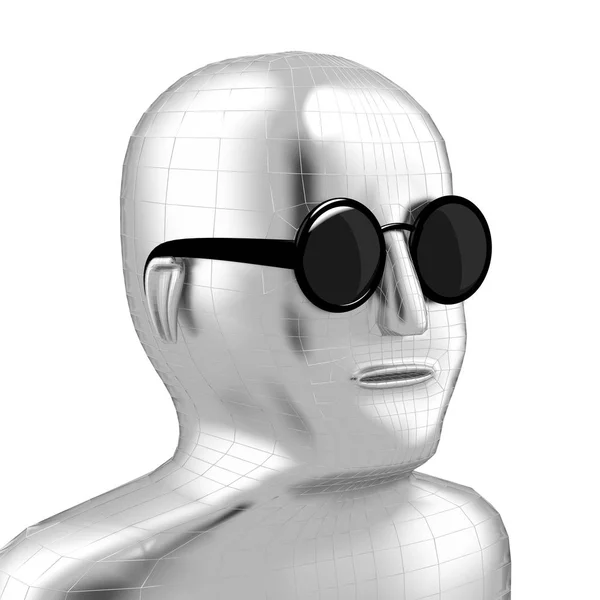 Robot Con Gafas Sol — Foto de Stock
