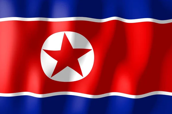 Kuzey Kore Malzeme Bayrak Dokuma — Stok fotoğraf
