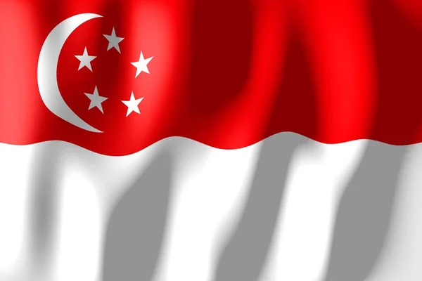 Singapura Bandeira Material Tecelagem — Fotografia de Stock