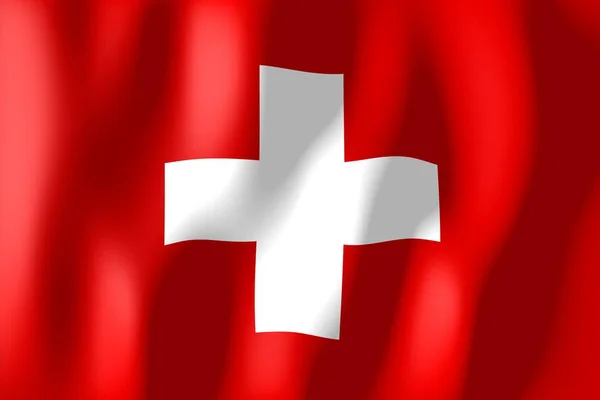 Zwitserland Weven Van Materiële Vlag — Stockfoto