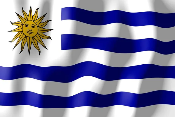 Uruguay Weven Van Materiële Vlag — Stockfoto