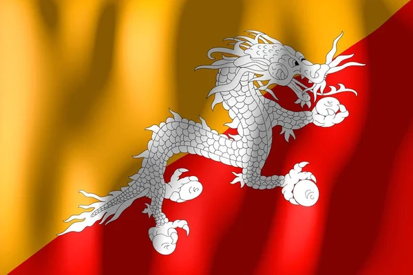 Butão Bandeira Material Tecelagem — Fotografia de Stock