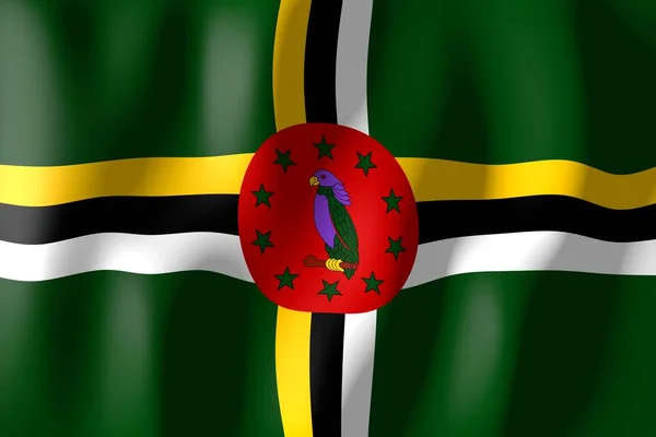 Dominica Tejer Bandera Material — Foto de Stock