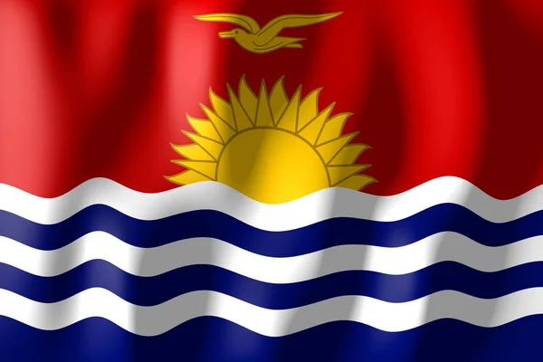 Kiribati Tejido Bandera Material — Foto de Stock