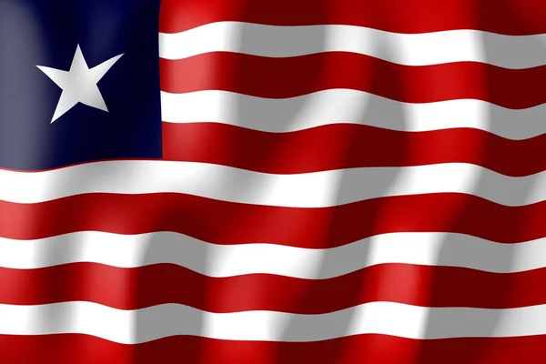 Liberia Weben Von Material Flagge — Stockfoto