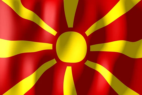 马其顿 编织的材料旗子 — 图库照片