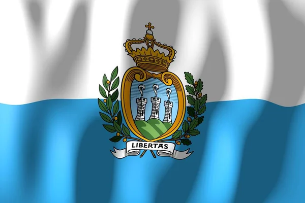 San Marino Tejer Bandera Material — Foto de Stock