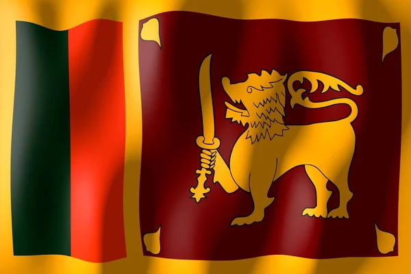 Sri Lanka Fahne Aus Webmaterial — Stockfoto