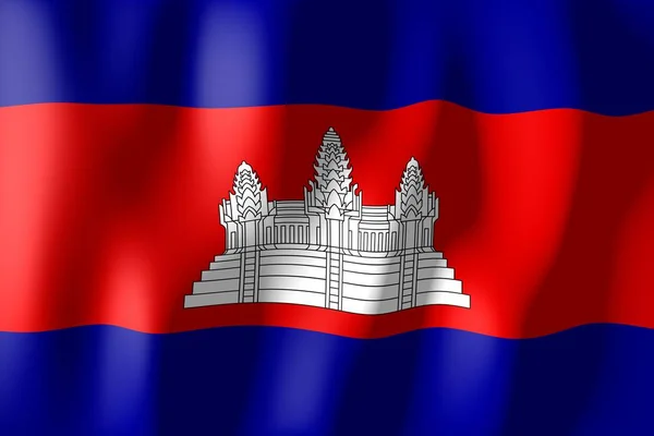 Camboja Bandeira Material Tecelagem — Fotografia de Stock