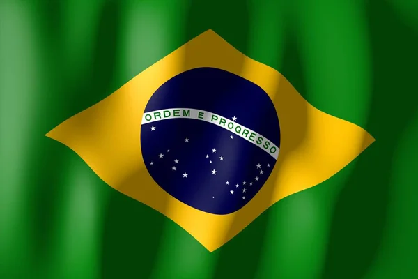 Brasilien Weben Von Material Flagge — Stockfoto