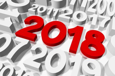 3D tipografik illüstrasyon - 2018