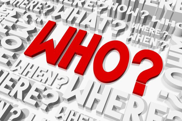 3D typographical illustration - Who - concept