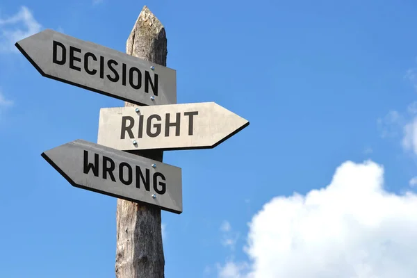Απόφαση Σωστό Λάθος Προσανατολισμού — Φωτογραφία Αρχείου