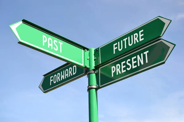 Future Present Forward Signpost — Stock Photo, Image